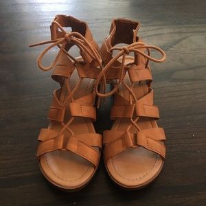 Lace up heeled sandals